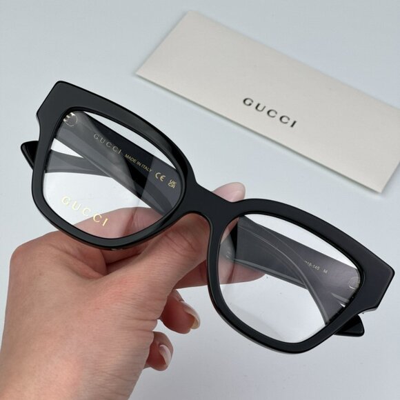 Gucci GG1424O 005 BRAND NEW Eyeglasses Black Cat Eye Women - Picture 1 of 10